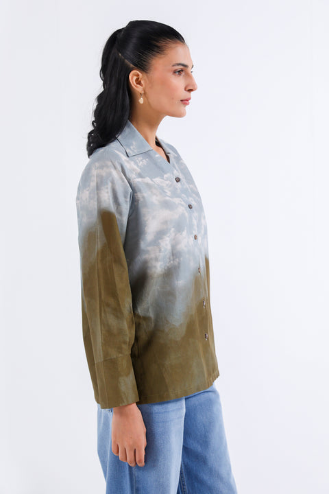 PRINTED BUTTON DOWN SHIRT