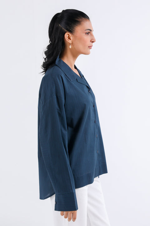 BUTTON DOWN SHIRT WITH SLEEVE DETAIL