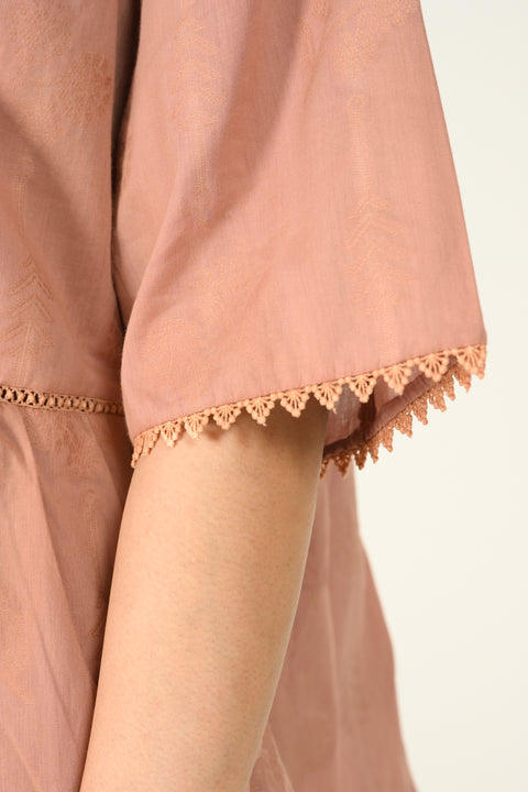 PEPLUM TOP WITH LACE DETAIL