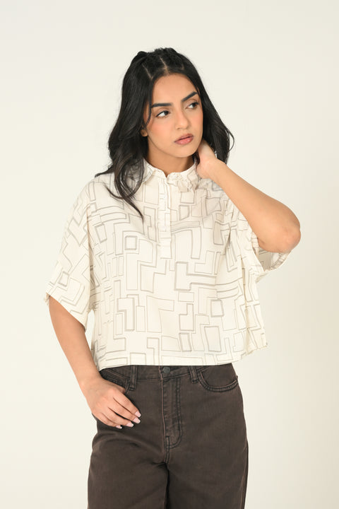 PRINTED KIMONO TOP