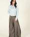 PLEATED BUTTON DOWN TOP