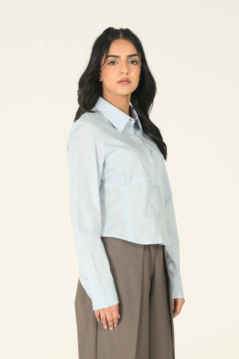 PLEATED BUTTON DOWN TOP