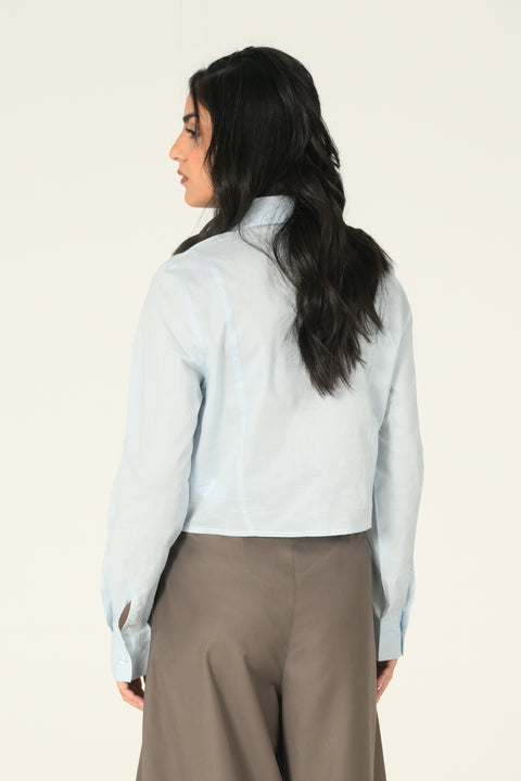 PLEATED BUTTON DOWN TOP
