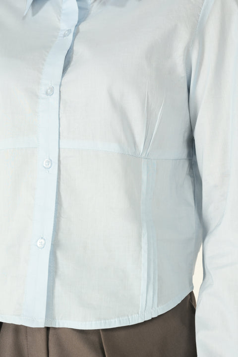 PLEATED BUTTON DOWN TOP