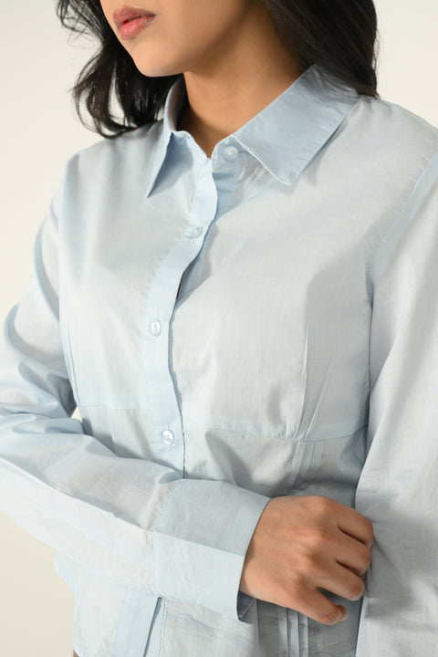 PLEATED BUTTON DOWN TOP