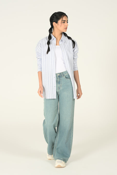 STRIPED BUTTON DOWN SHIRT
