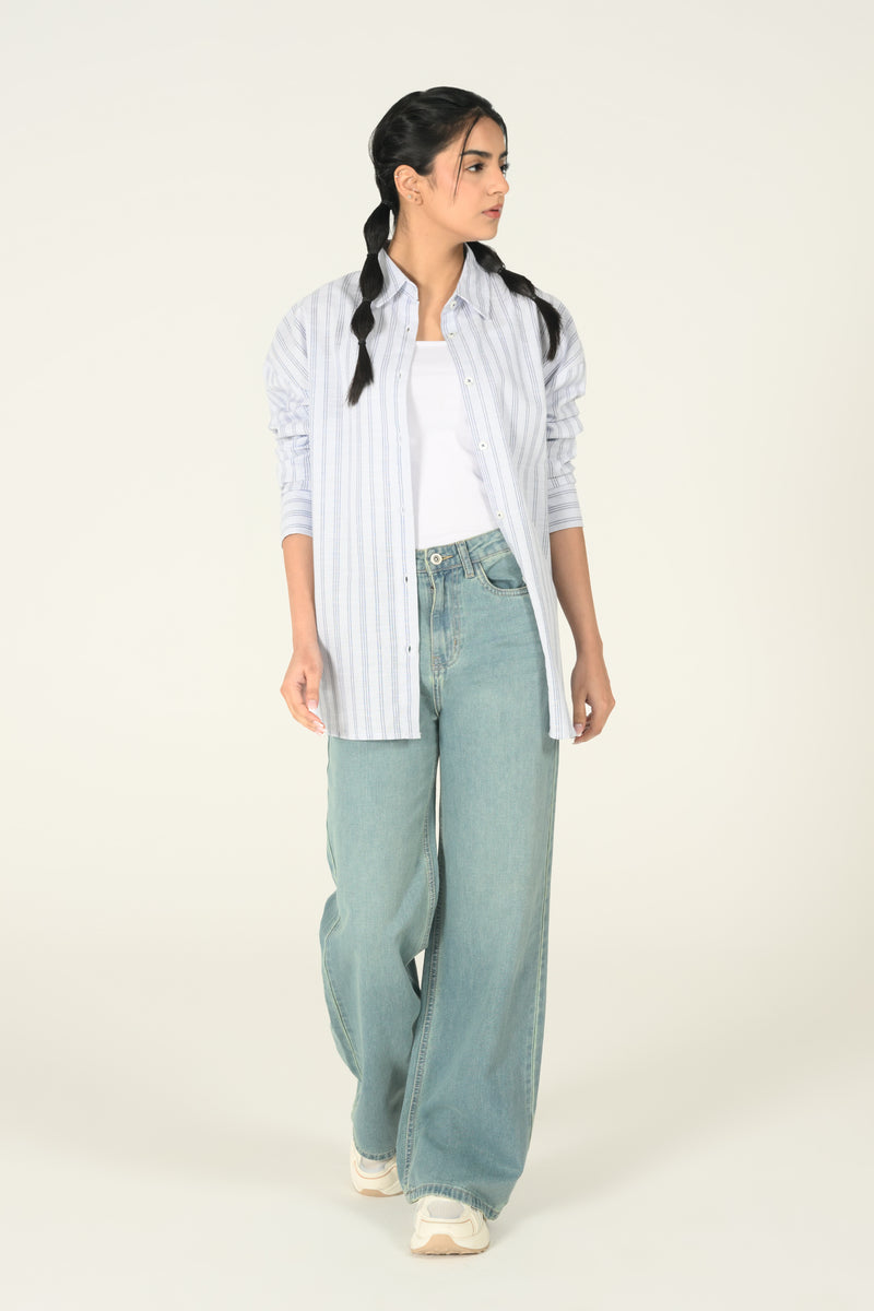 STRIPED BUTTON DOWN SHIRT