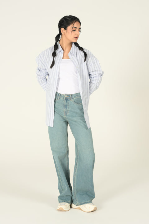 STRIPED BUTTON DOWN SHIRT