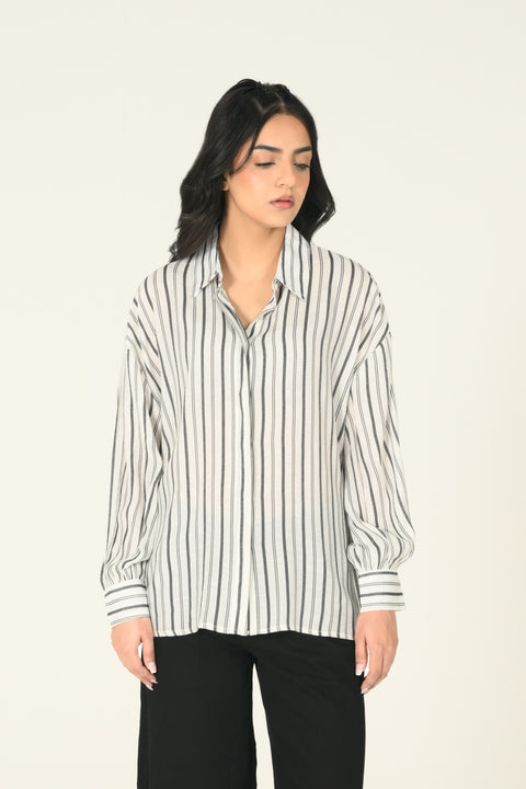 STRIPED BUTTON DOWN SHIRT