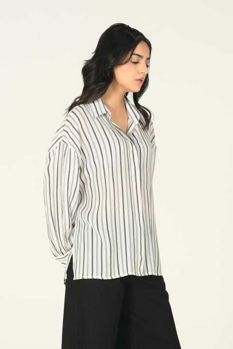 STRIPED BUTTON DOWN SHIRT