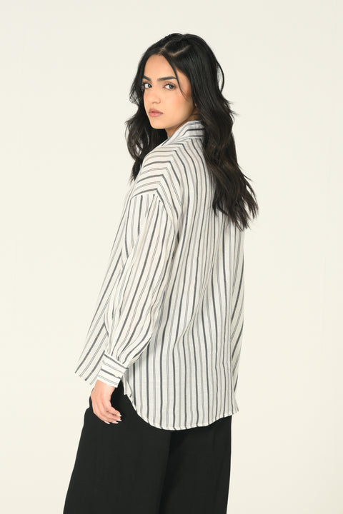 STRIPED BUTTON DOWN SHIRT