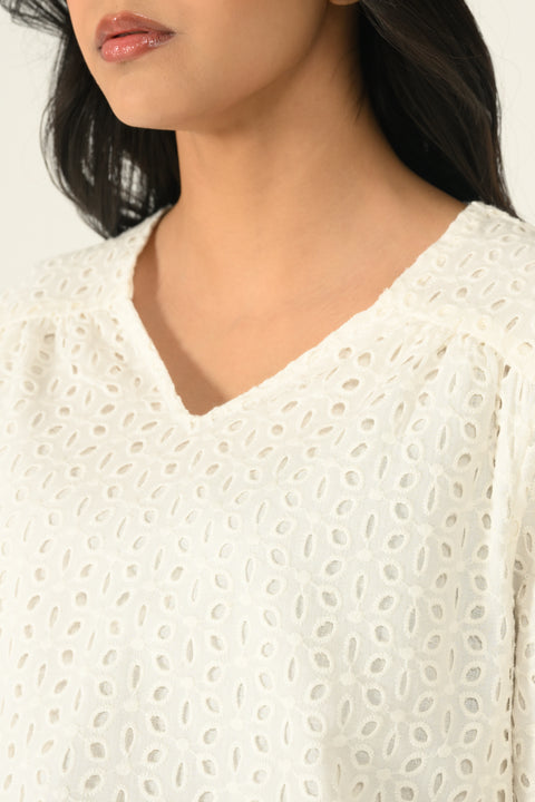 ALL OVER EMBROIDERED TOP
