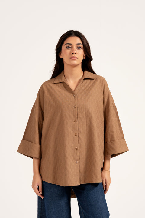 TEXTURED BUTTON DOWN TOP