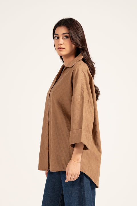 TEXTURED BUTTON DOWN TOP