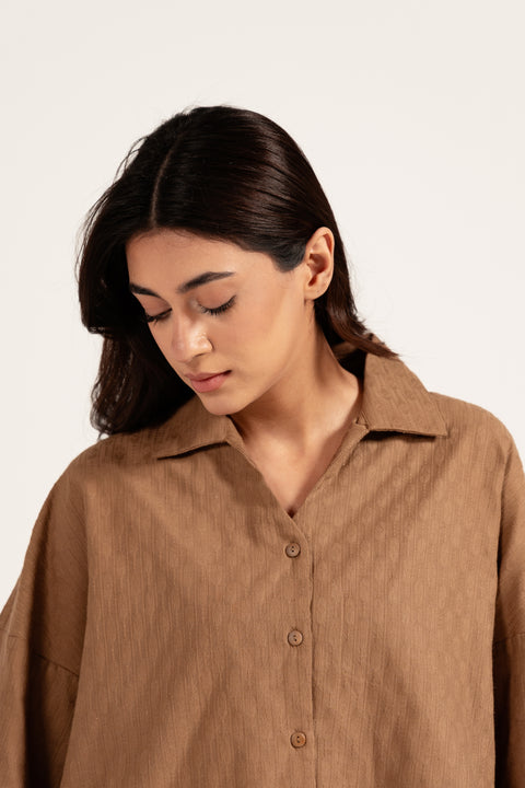 TEXTURED BUTTON DOWN TOP