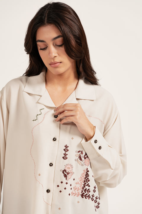 EMBROIDERED BUTTON DOWN SHIRT
