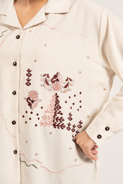 EMBROIDERED BUTTON DOWN SHIRT