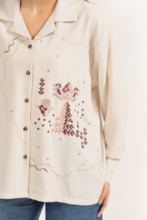 EMBROIDERED BUTTON DOWN SHIRT