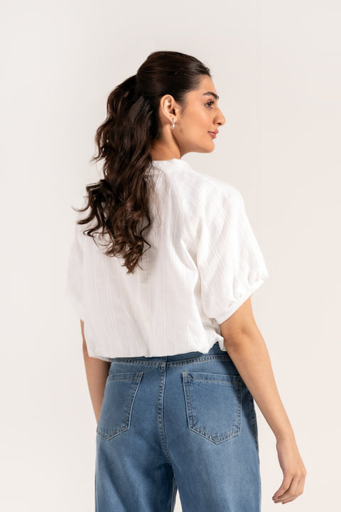 ALL OVER EMBROIDERED BALLOON TOP