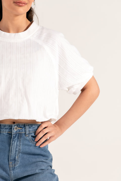 ALL OVER EMBROIDERED BALLOON TOP