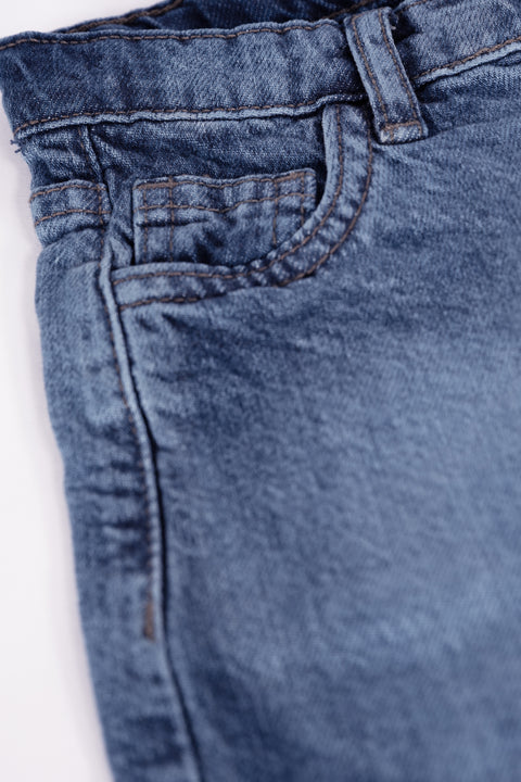 BOYS HEM DETAIL DENIM SHORTS
