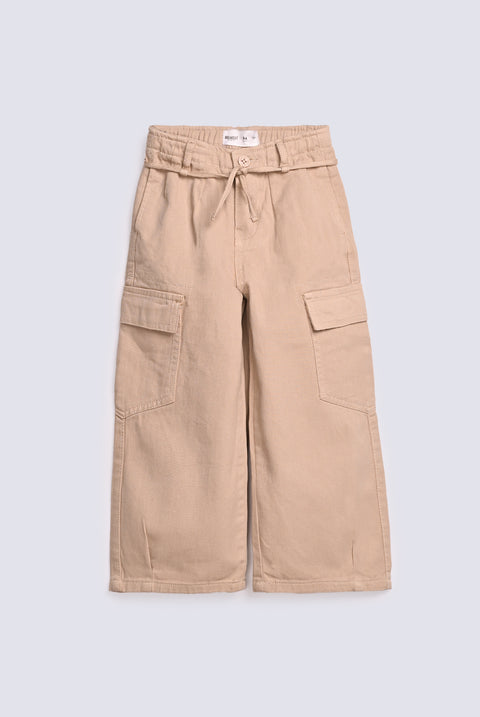 GIRLS LOOSE CARGO DENIM