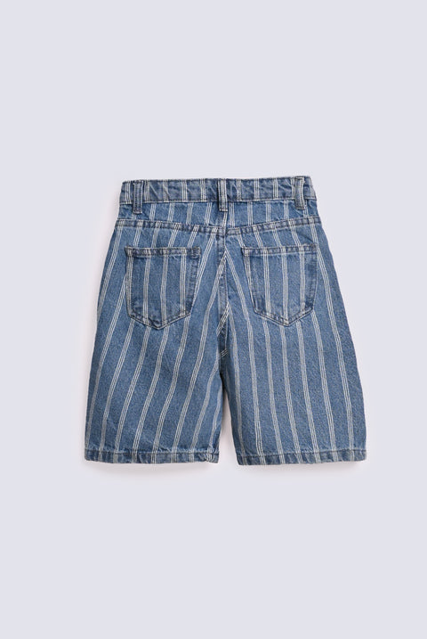 BOYS REGULAR FIT STRIPED DENIM SHORTS