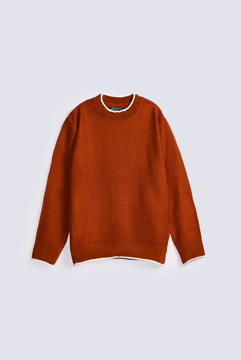 BOYS CONTRAST PIPING SWEATER