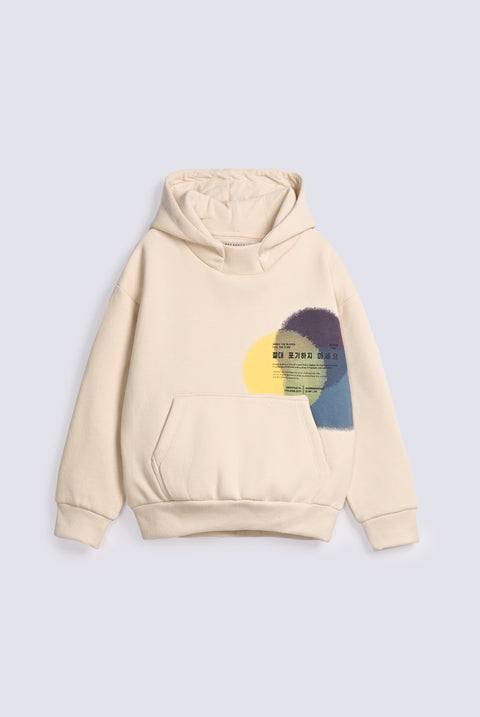 BOYS DROP SHOULDER PRINTED HOODED TOP
