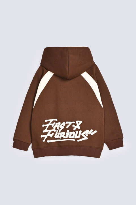 BOYS CONTRAST PANEL HOODED TOP