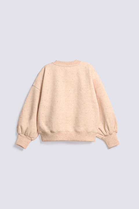 GIRLS NAP YARN APPLIQUE SWEATSHIRT