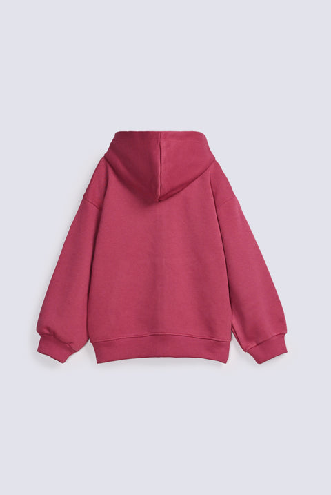 GIRLS BASIC ZIPPED HOODED TOP