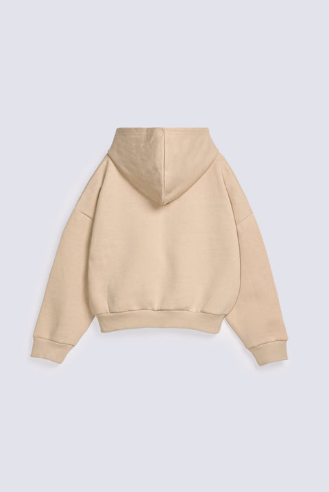 GIRLS OVERSIZED ZIPPER HOODED TOP