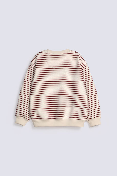 GIRLS STRIPED SWEATSHIRT WITH CHERRIES