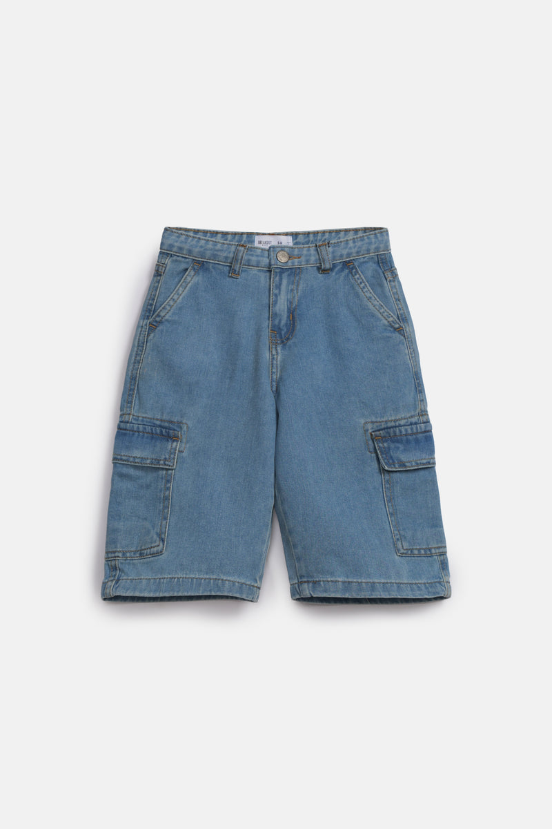 BOYS 3-QUARTER CARGO DENIM