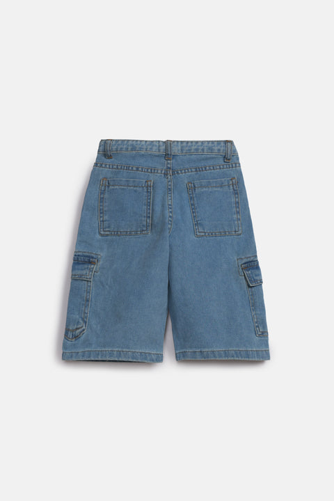 BOYS 3-QUARTER CARGO DENIM