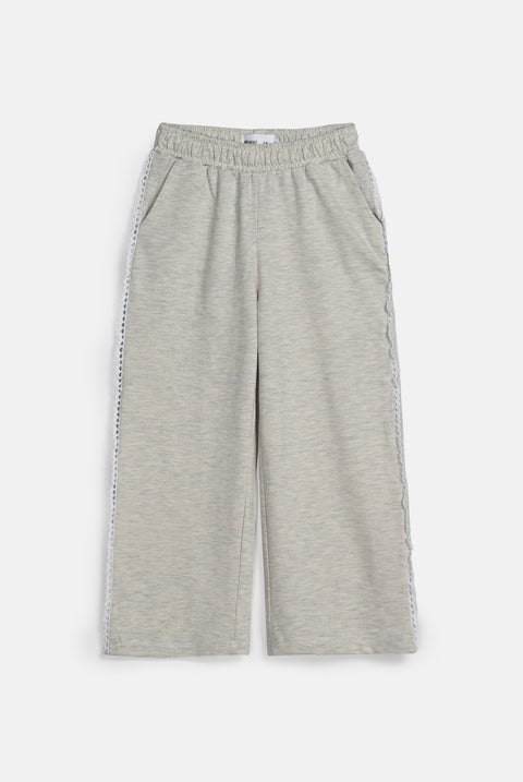 GIRLS KNIT LOOSE TROUSER WITH LACE