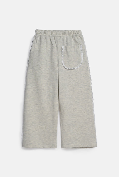 GIRLS KNIT LOOSE TROUSER WITH LACE