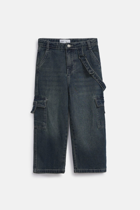 BOYS HANGING STRAP LOOSE FIT DENIM