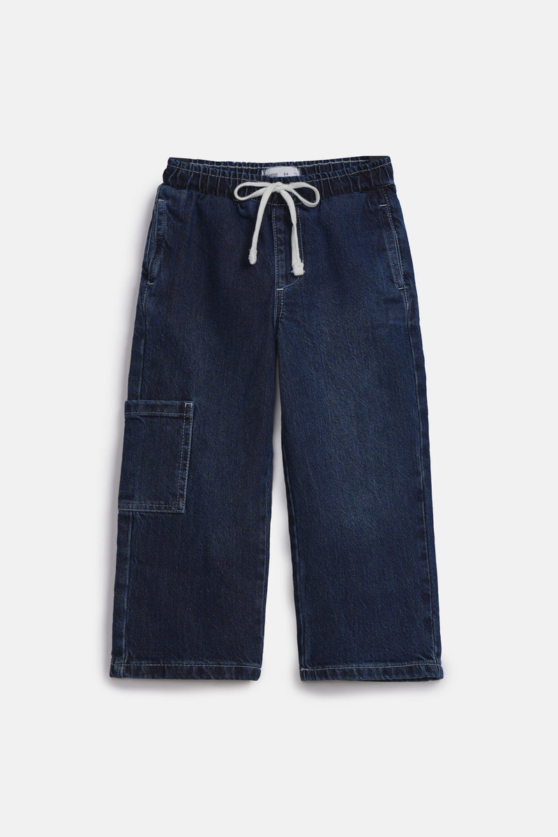 BOYS LOOSE PATCH POCKET DENIM