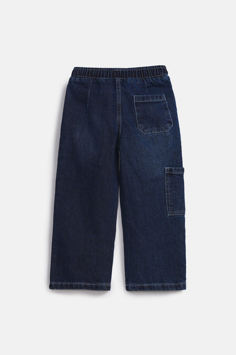 BOYS LOOSE PATCH POCKET DENIM