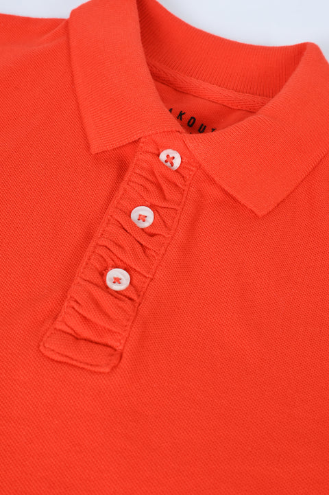 BOYS PLEATED PLACKET POLO