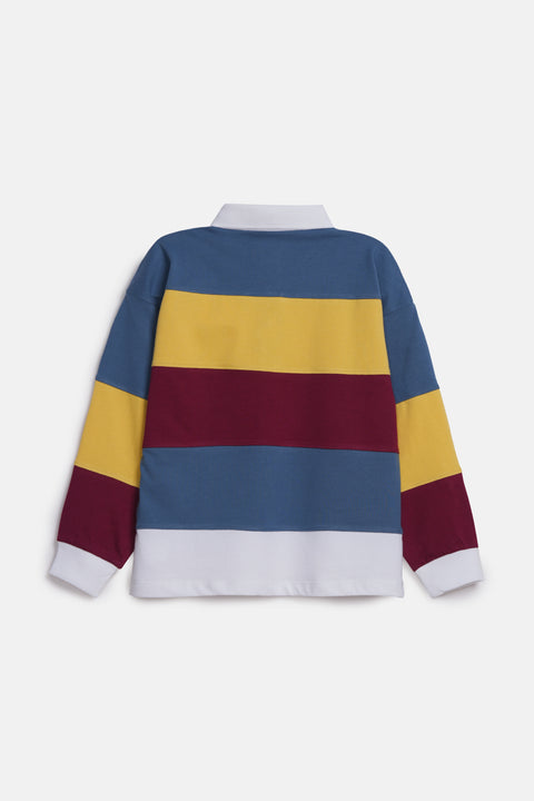 BOYS STRIPED FULL SLEEVE POLO