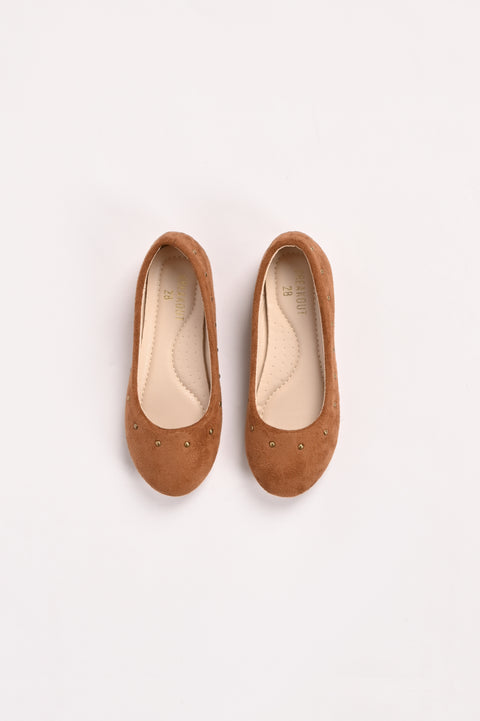 GIRLS STUDDED BALLET FLATS