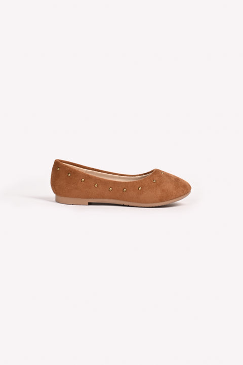GIRLS STUDDED BALLET FLATS
