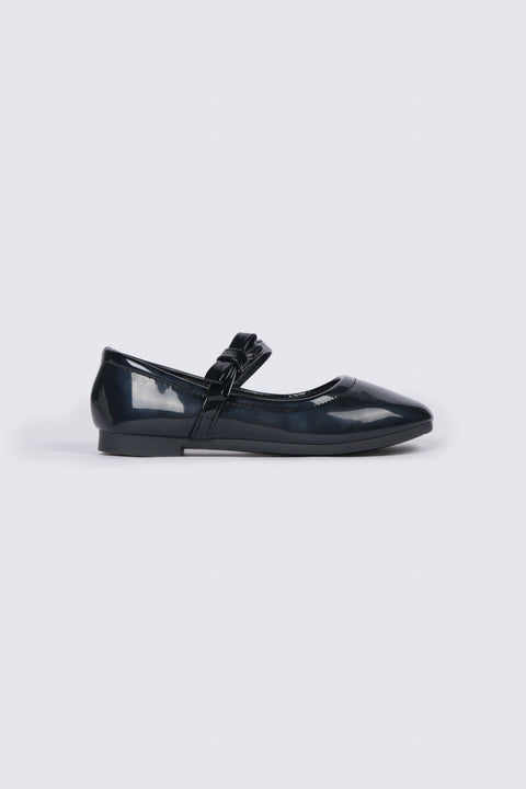 GIRLS GLOSSY BALLET FLATS