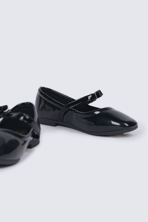 GIRLS GLOSSY BALLET FLATS
