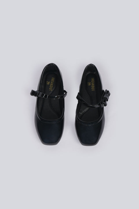 GIRLS GLOSSY BALLET FLATS