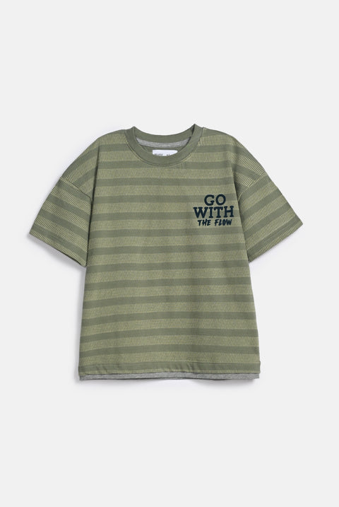 BOYS TEXTURED STRIPED SHIRT