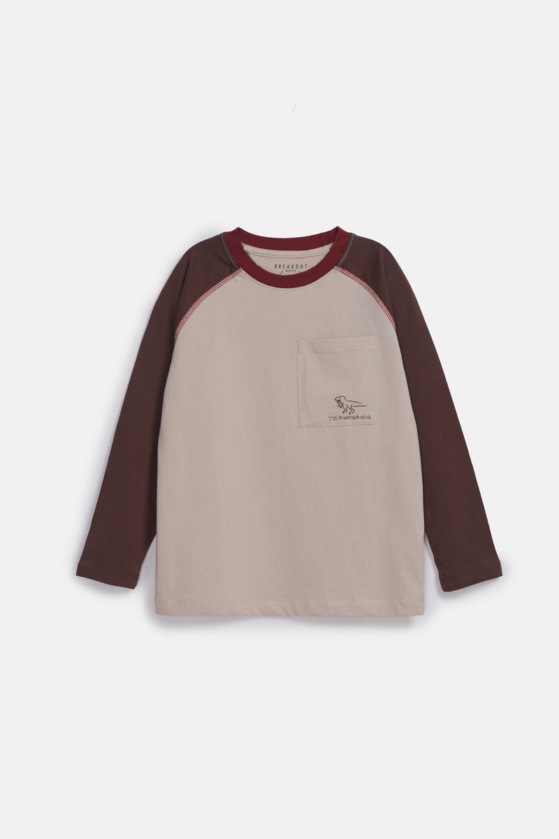 BOYS CONTRAST RAGLAN FULL SLEEVE TEE